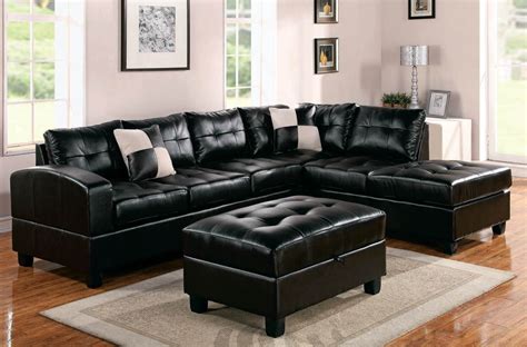 Black Leather Sectional Sofa Clearance
